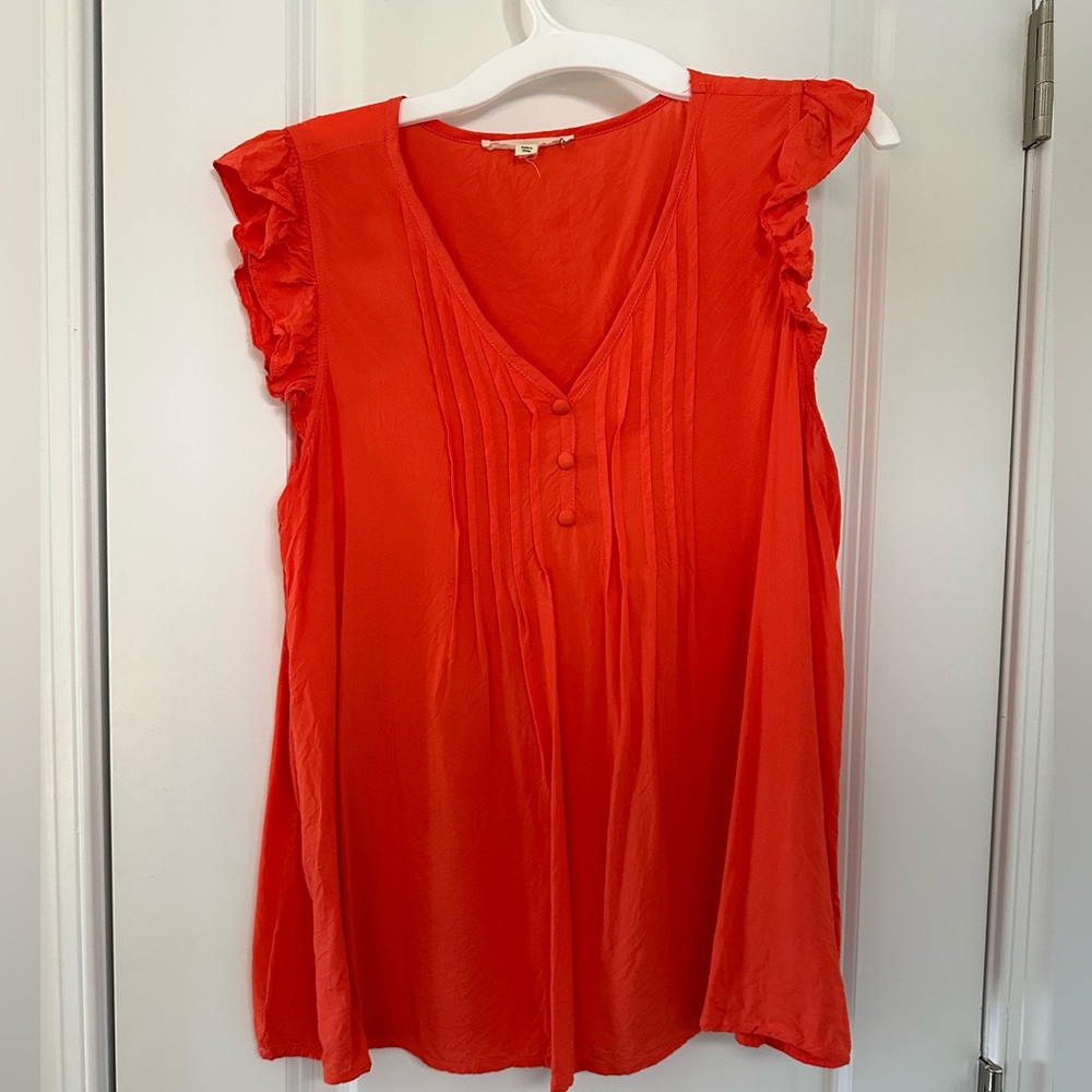 Fun2Fun Amabel Pleat Detail Top - Coral - Size M
